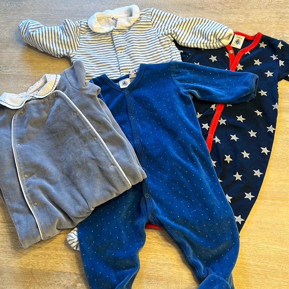 Petit bateau and bout'chou BIO 3/6/9 month pajama bundle EUC